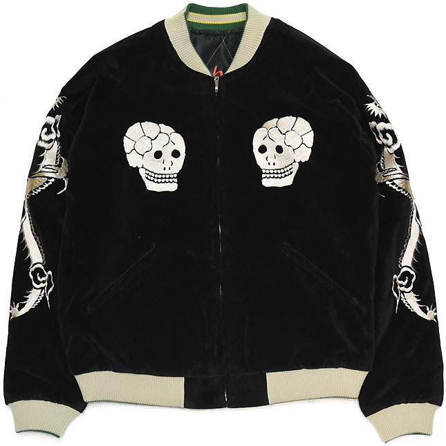 東洋スカジャン「SNAKE & SKULL×DRAGON & TIGER」別珍スカ・NO-405