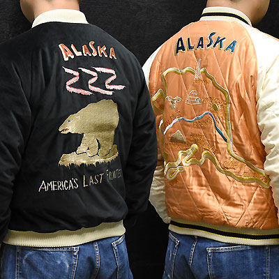 東洋スカジャン「POLAR BEAR×ALASKA MAP」別珍スカ・NO-406/tt15792-119