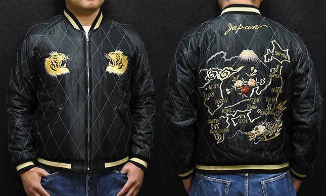 東洋スカジャン「ROARING TIGER×JAPAN MAP」別珍スカ・NO-407/tt15792-128