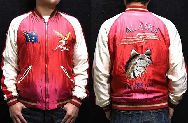 東洋スカジャン【EAGLE×ALASKAN HUSKY】サテンスカ・エージングモデル