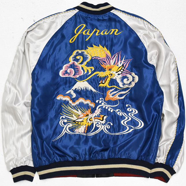 東洋スカジャン【DOUBLE DRAGON×JAPAN MAP】リバーシブルサテンスカ NO