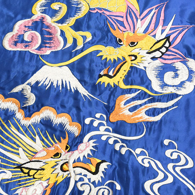 東洋スカジャン【DOUBLE DRAGON×JAPAN MAP】リバーシブルサテンスカ NO