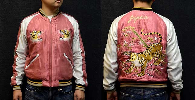 テーラー東洋スカジャン【JAPAN MAP×TIGER】マップ笹虎復刻サテンスカ