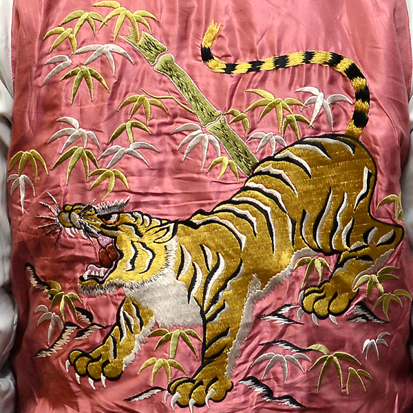 テーラー東洋スカジャン【JAPAN MAP×TIGER】マップ笹虎復刻サテンスカ