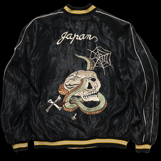 テーラー東洋スカジャン【SKULL×DRAGON】骸骨×龍・復刻サテンスカ NO