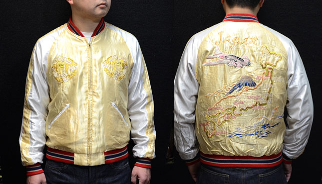 テーラー東洋スカジャン【DRAGONS×JAPAN MAP】リバーシブルサテンスカ