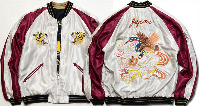 テーラー東洋スカジャン【DRAGON×JAPAN MAP】リバーシブルサテンスカ