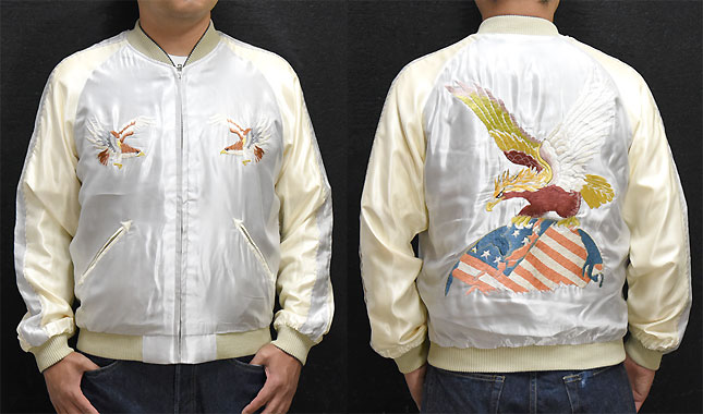 東洋スカジャン「EAGLE×JAPAN MAP」リバーシブルアセテートスカジャン