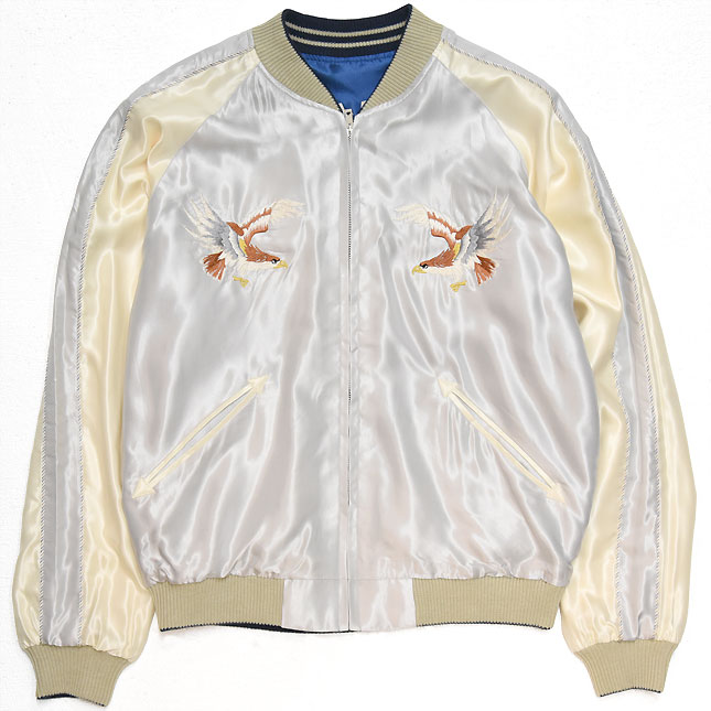 東洋スカジャン「EAGLE×JAPAN MAP」リバーシブルアセテートスカジャン