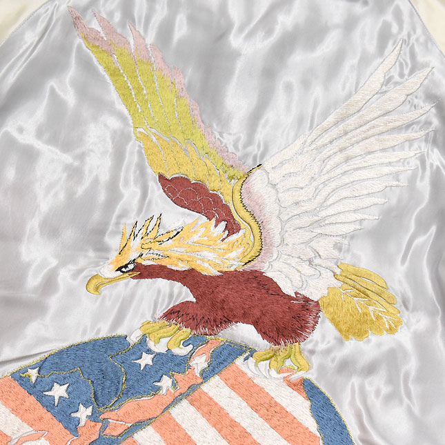 東洋スカジャン「EAGLE×JAPAN MAP」リバーシブルアセテートスカジャン