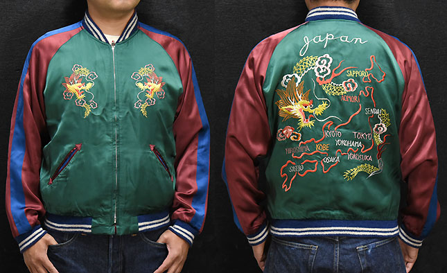 東洋スカジャン・港商SPECIAL EDITION「DRAGON & JAPAN MAP×ROARING