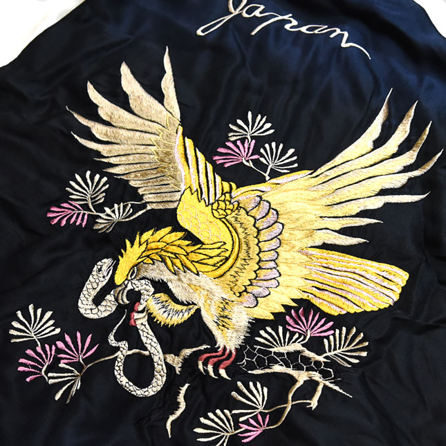 東洋スカジャン「EAGLE×JAPAN MAP」サテンスカ・エージングモデル NO