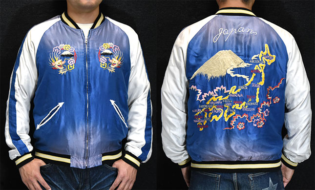 東洋スカジャン「EAGLE×JAPAN MAP」サテンスカ・エージングモデル NO