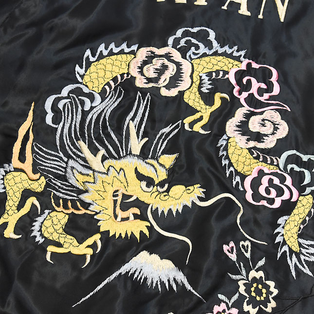 東洋スカジャン「RED TIGER×GOLD DRAGON」リバーシブルアセテート