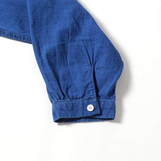 CLIP.TAB / クリップタブ インディゴシャンブレー フリルシャツ