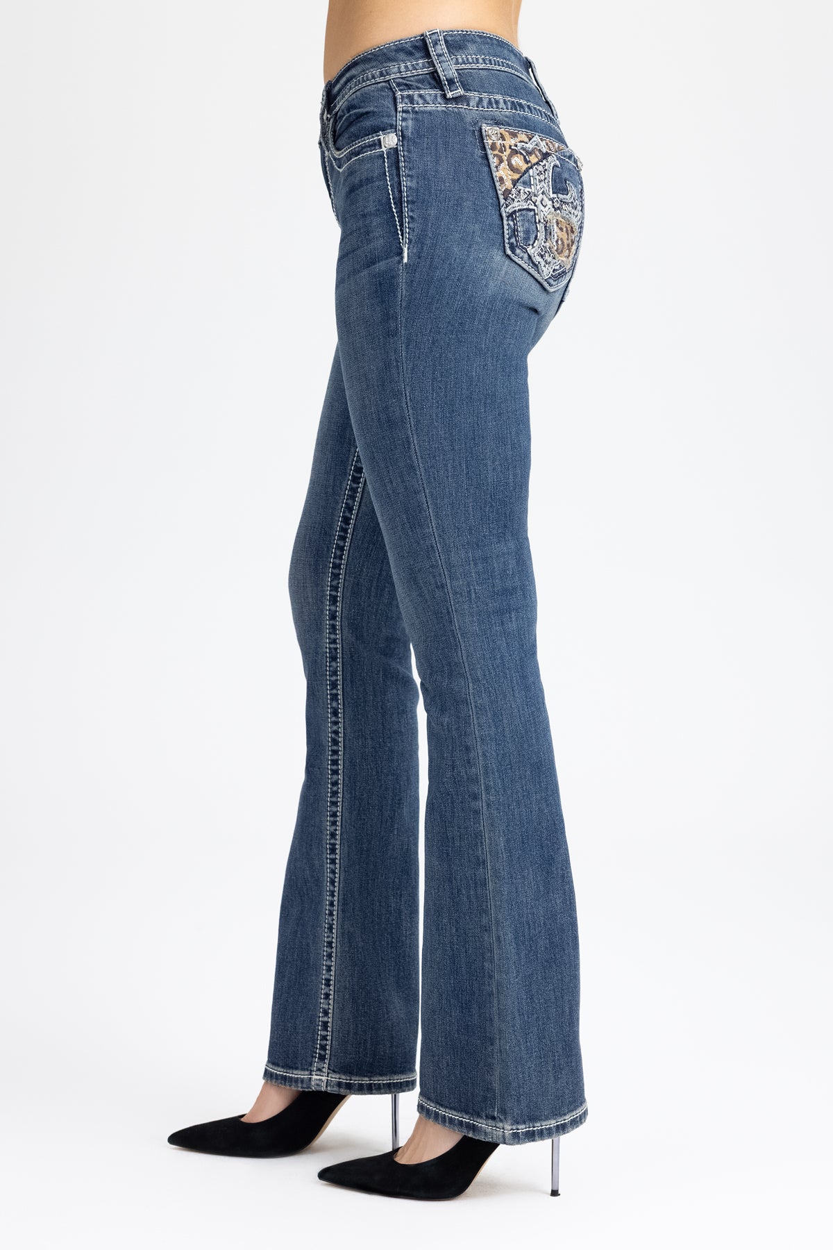 Nala Cross Bootcut Jeans | Only $134.00 | Vintage Blue | Miss Me
