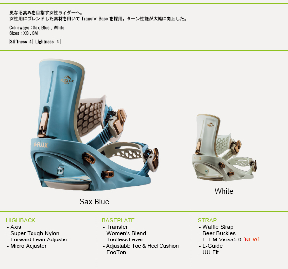 18-19 FLUX(ﾌﾗｯｸｽ)・GX [Sax Blue,White] ≪商品一覧≫