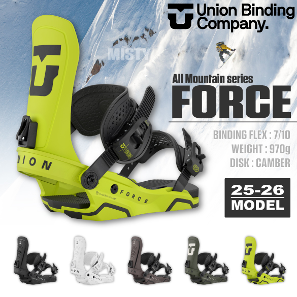25-26 UNION(ﾕﾆｵﾝ)・FORCE [CYBER LIME,ARMY GREEN,BLACK 20-YR,WHITE