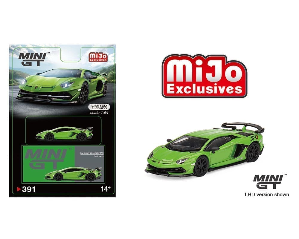 Mini GT 1:64 Lamborghini Aventador SVJ (Verde Mantis) - MiJo