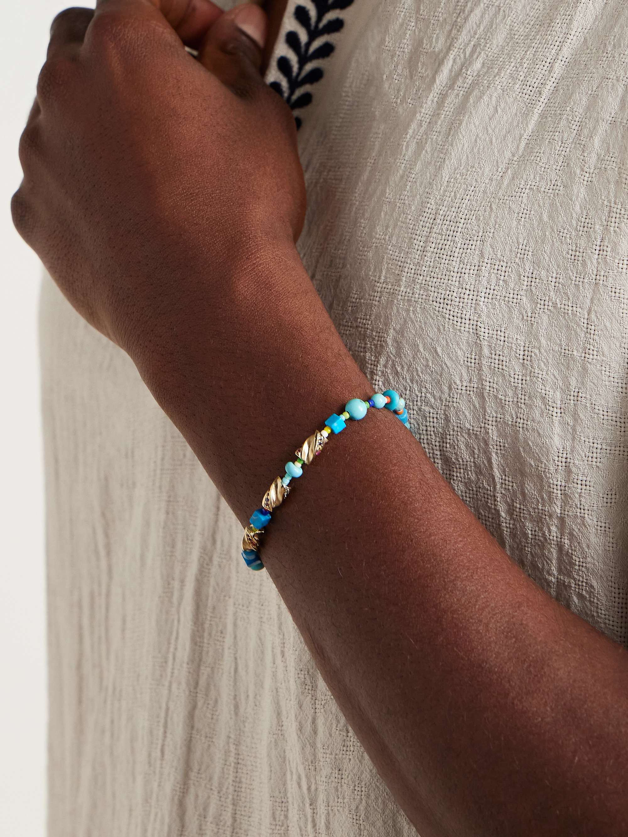 NEEDLES Silver-Tone Turquoise Beaded Bracelet for Men | MR PORTER