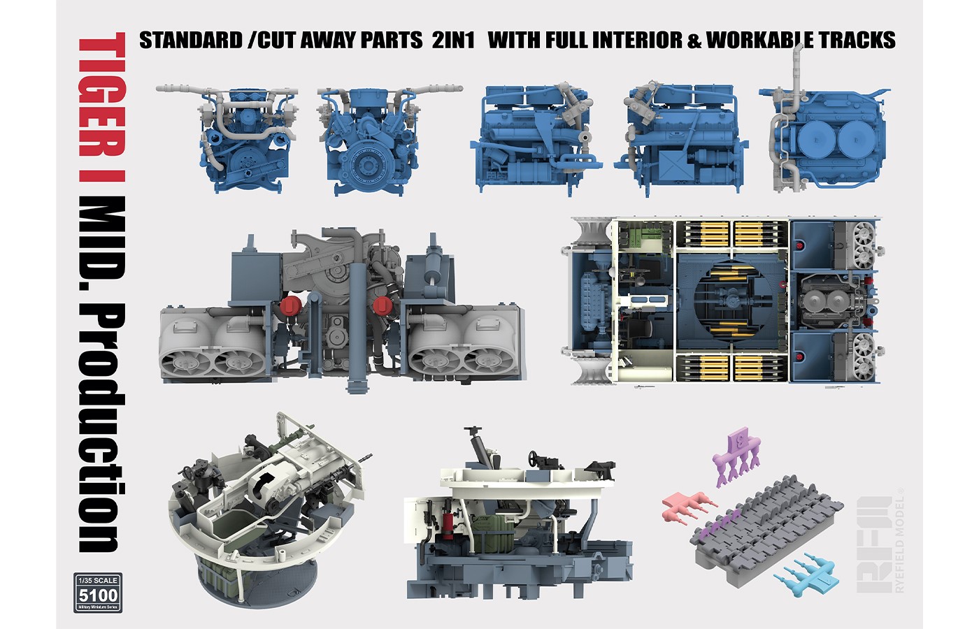 ライフィールドモデル[RFM5100]1/35 タイガーI 重戦車 中期型 w/フル