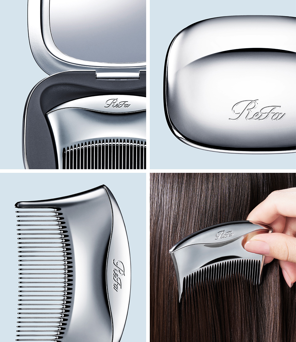 上品にきらめくコンパクトで、ツヤあふれる髪をどこででも。「ReFa