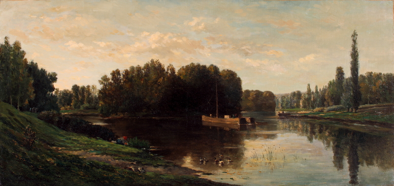 ドービニー作《オワーズ川の中洲》 | 村内美術館 家具と絵画の