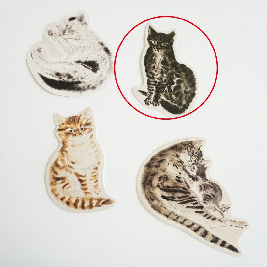 ねこ型ポストカード 『猫十態』より 黒い猫 – 軽井沢安東美術館