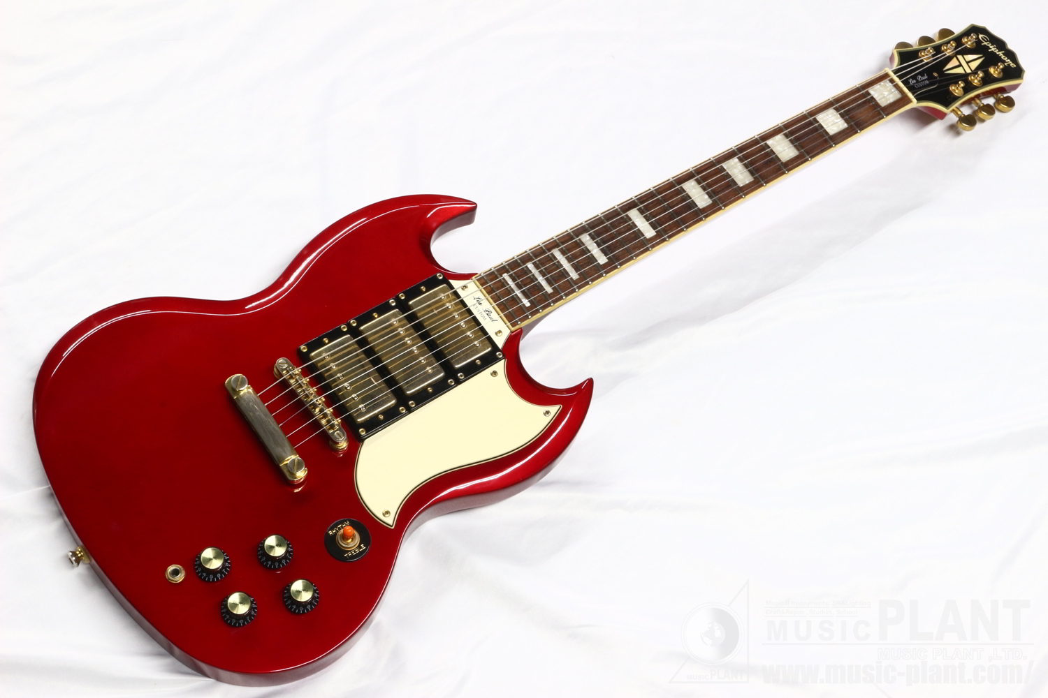 Epiphone エレキギターG-400 SG Custom 3PU Candy Apple Red中古()売却