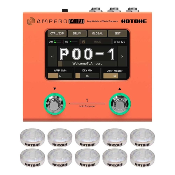 Hotone Ampero Mini MP-50OR Orange Amp Modeller Guitar Effects