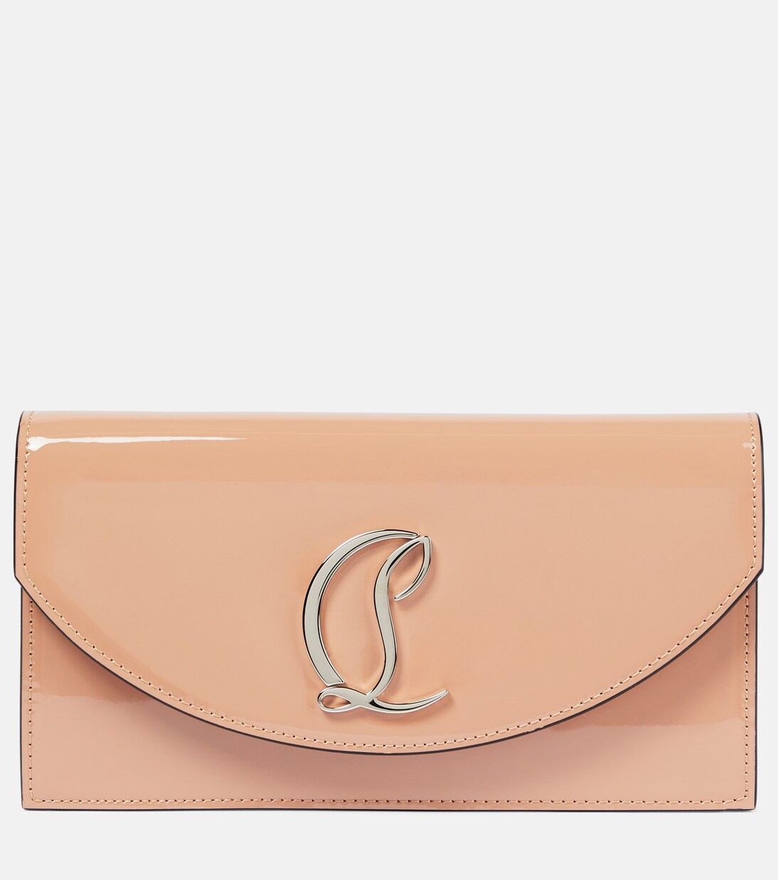 Loubi54 patent leather clutch in beige - Christian Louboutin