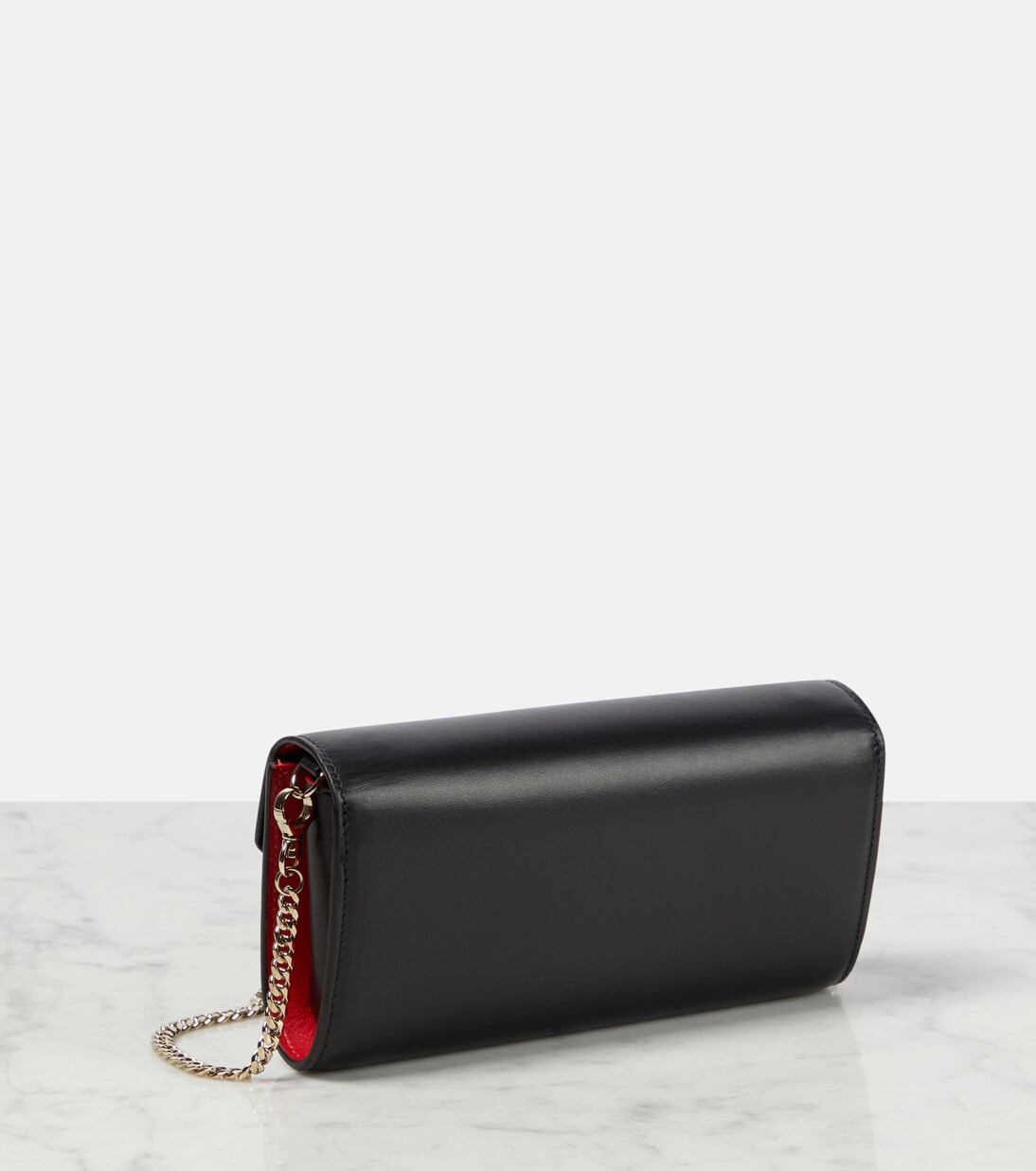 Leather wallet on chain in black - Christian Louboutin | Mytheresa