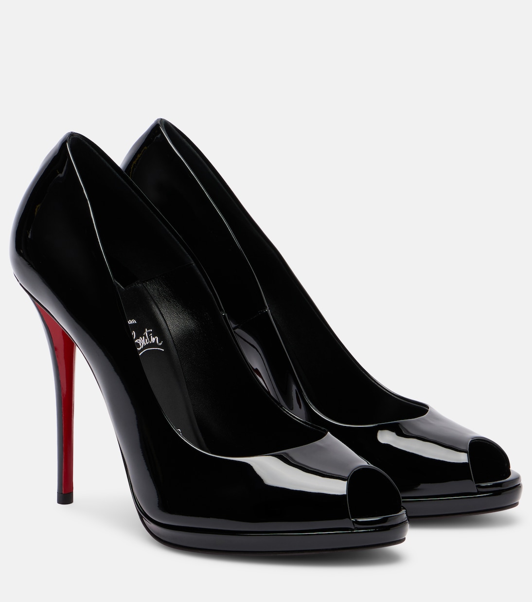 Lady Z patent leather peep-toe pumps in black - Christian