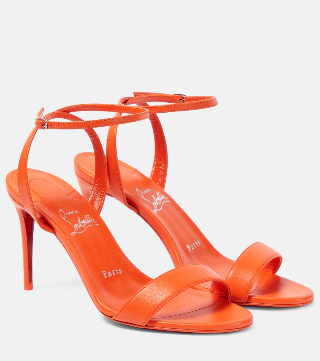 Loubigirl 85 leather sandals in orange - Christian Louboutin