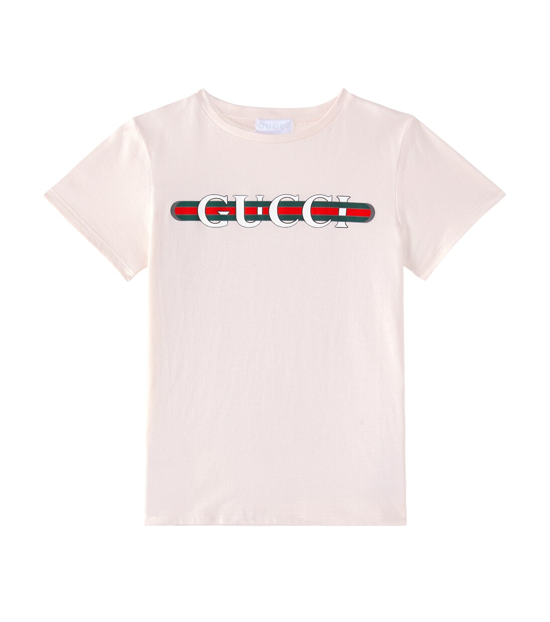Logo cotton jersey T-shirt in pink - Gucci Kids | Mytheresa