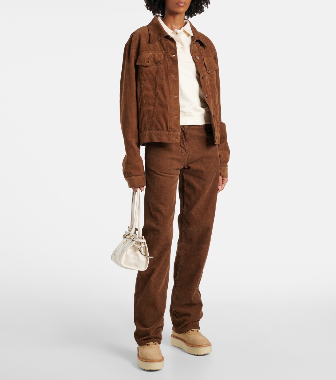 Evolve shearling-lined suede lace-up boots in beige - Prada