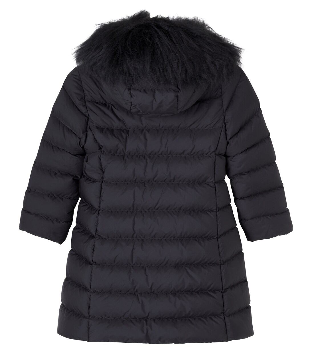 Abelle shearling-trimmed down coat in black - Moncler Enfant