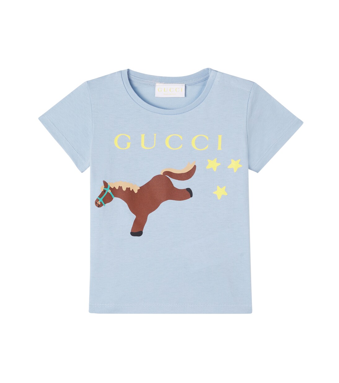 Baby printed cotton jersey T-shirt in blue - Gucci Kids | Mytheresa