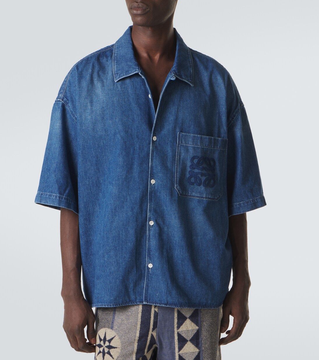 Paula's Ibiza denim bowling shirt in blue - Loewe | Mytheresa