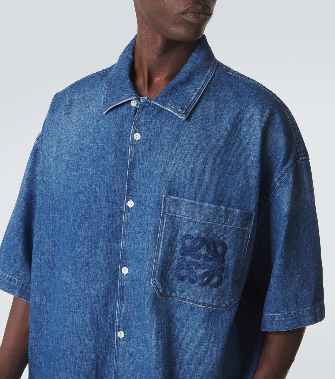 Paula's Ibiza denim bowling shirt in blue - Loewe | Mytheresa