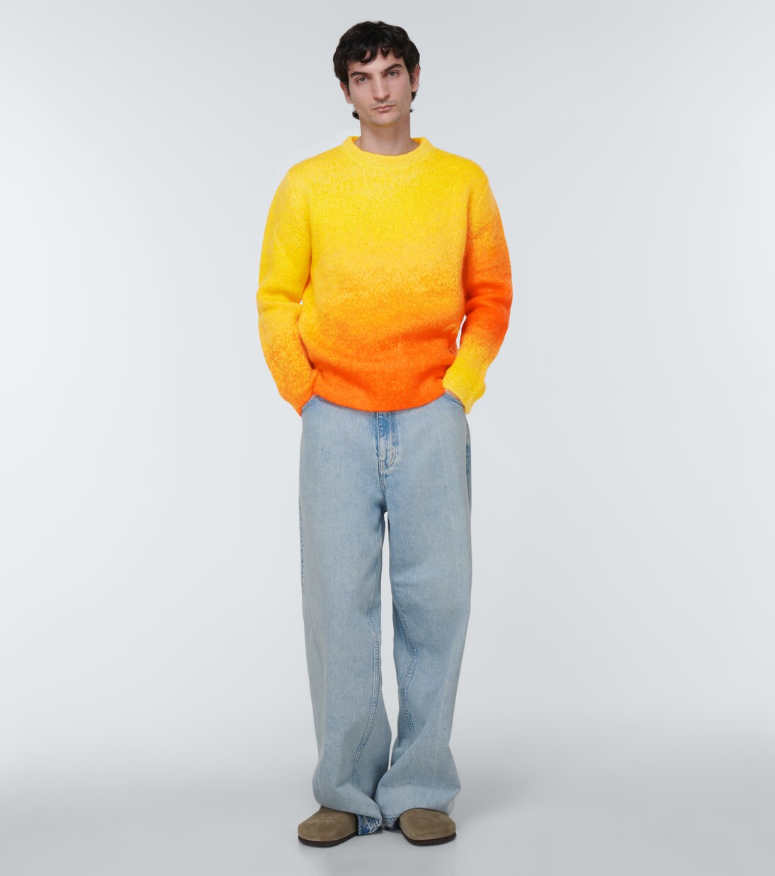 Gradient mohair-blend sweater in orange - ERL | Mytheresa