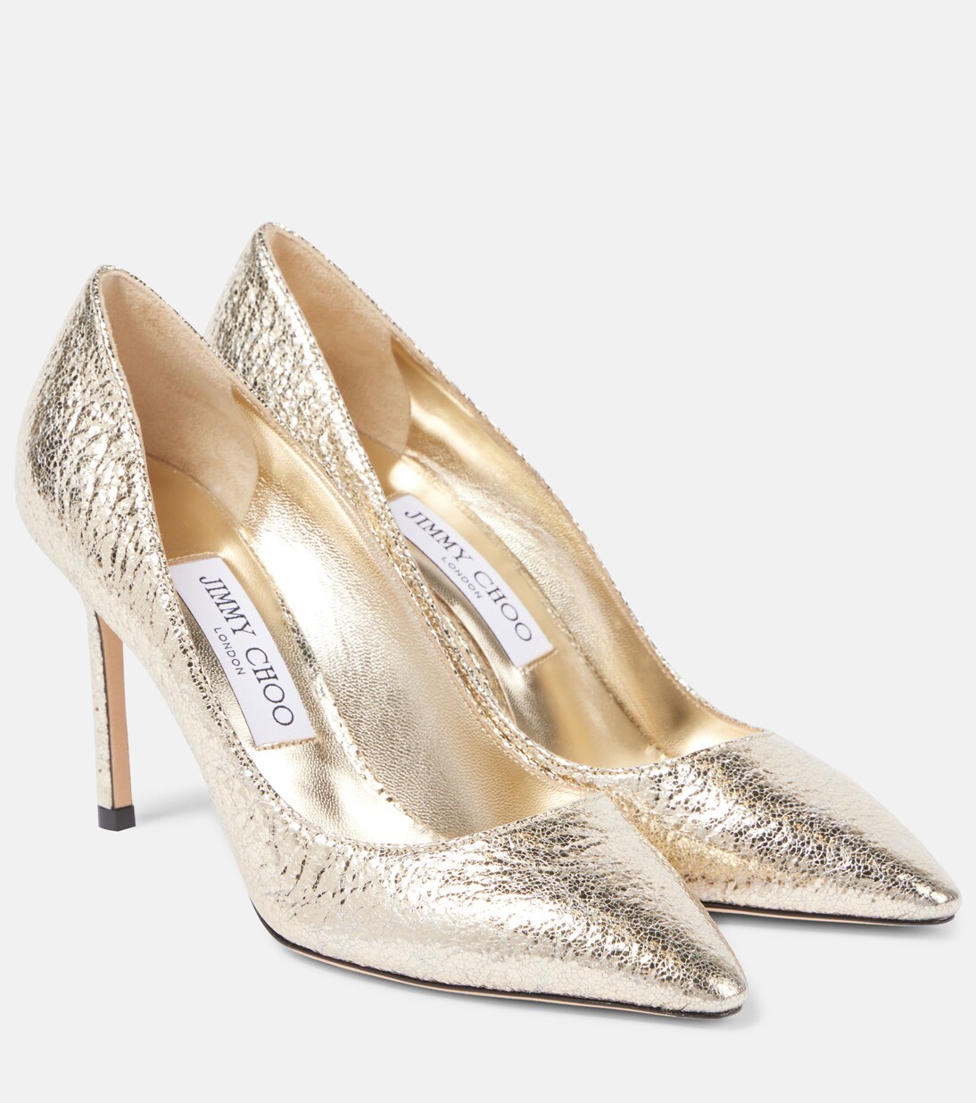 Romy 85 faux leather pumps in gold - Jimmy Choo | Mytheresa