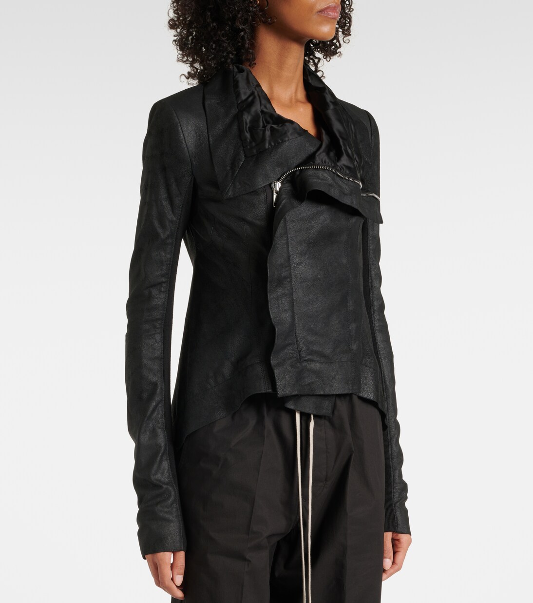 Naska leather biker jacket in black - Rick Owens | Mytheresa