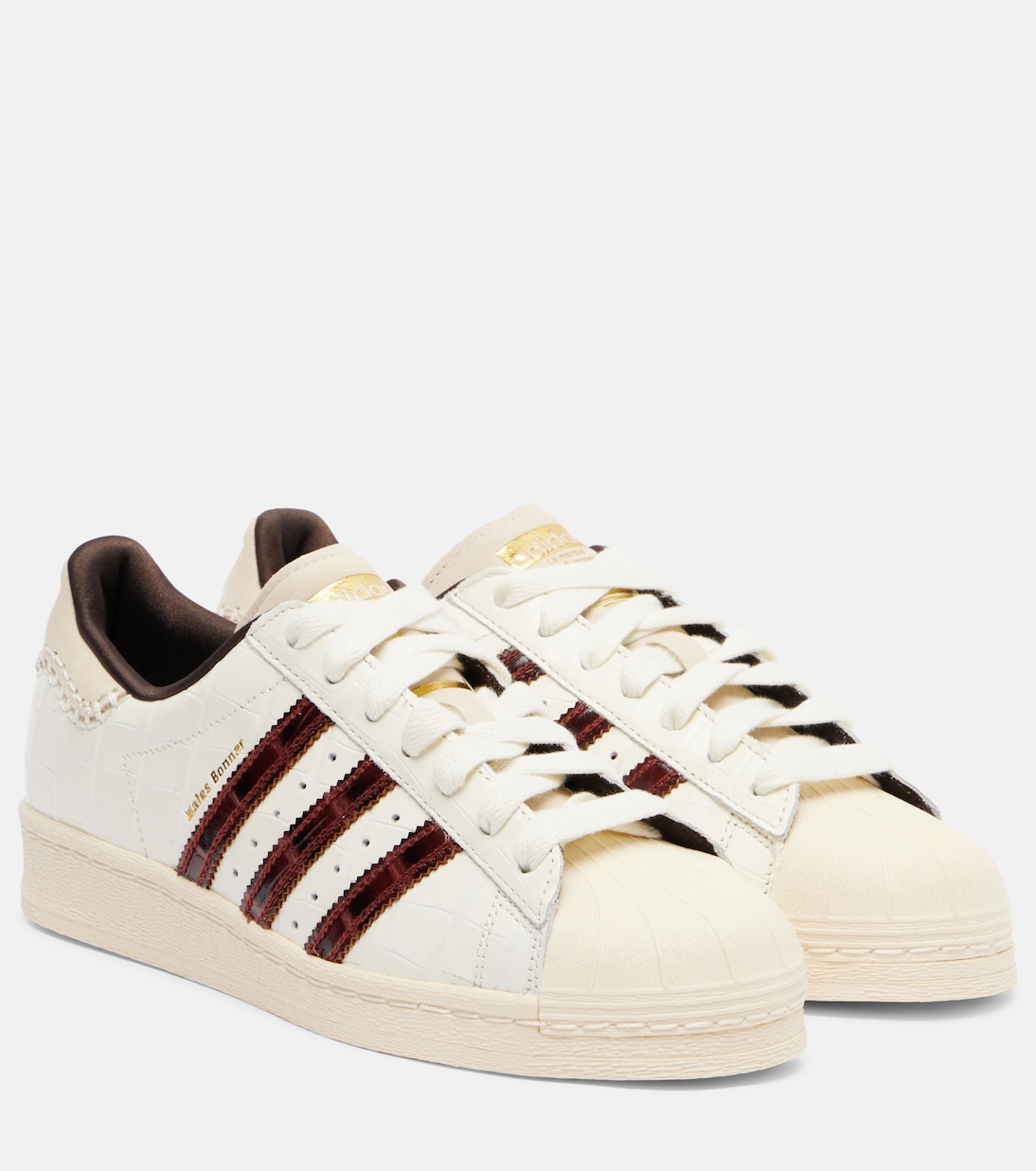 x Wales Bonner Superstar croc-effect leather sneakers in white