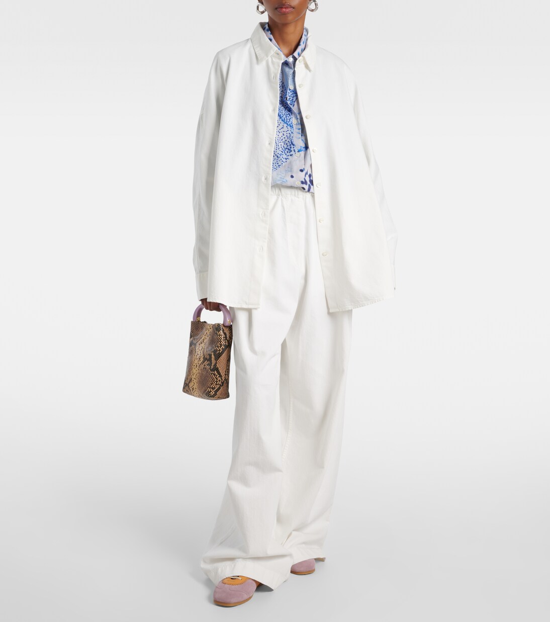 High-rise denim wide-leg pants in white - Dries Van Noten | Mytheresa