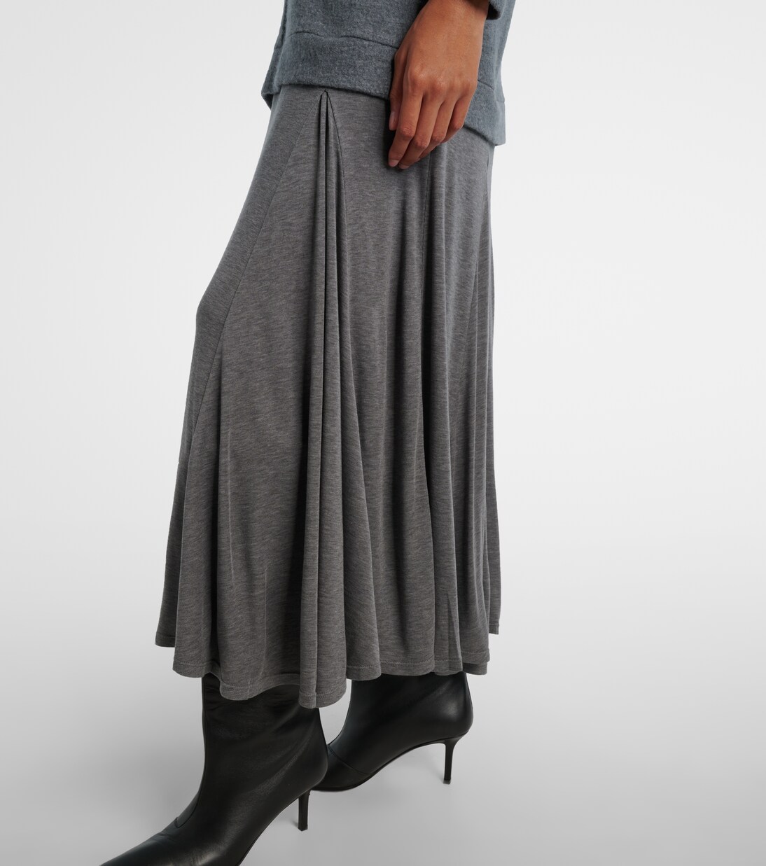 Turtleneck wool-blend maxi dress in grey - Xu Zhi | Mytheresa