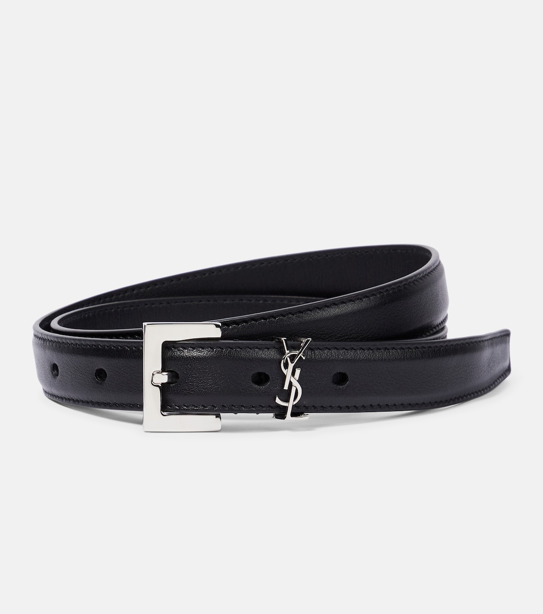 Cassandre 20 leather belt in black - Saint Laurent | Mytheresa