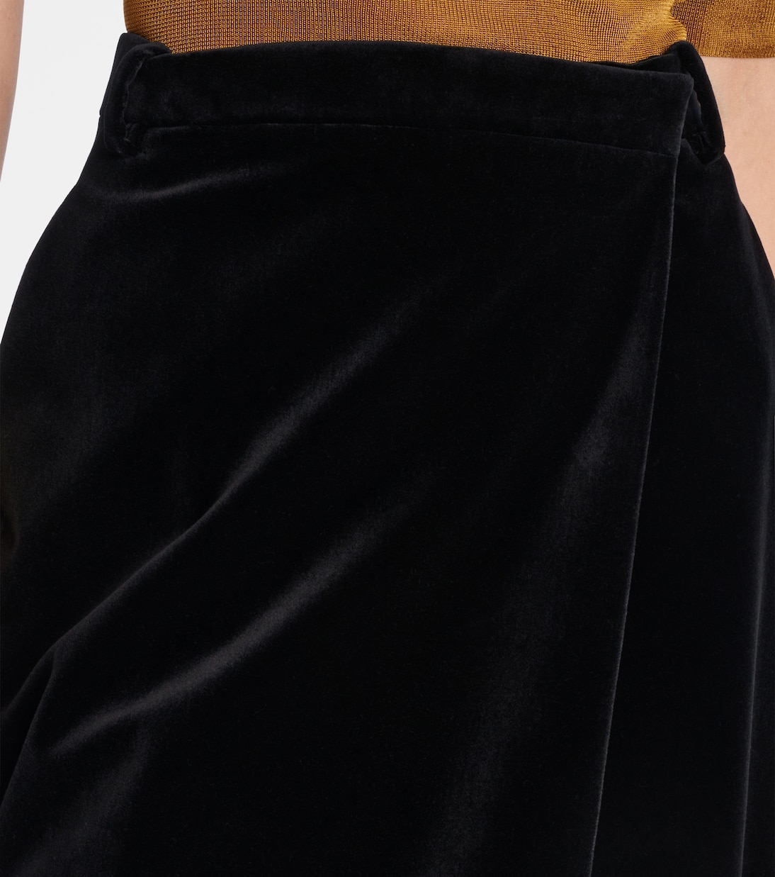 Cotton velvet pencil skirt in black - Saint Laurent | Mytheresa