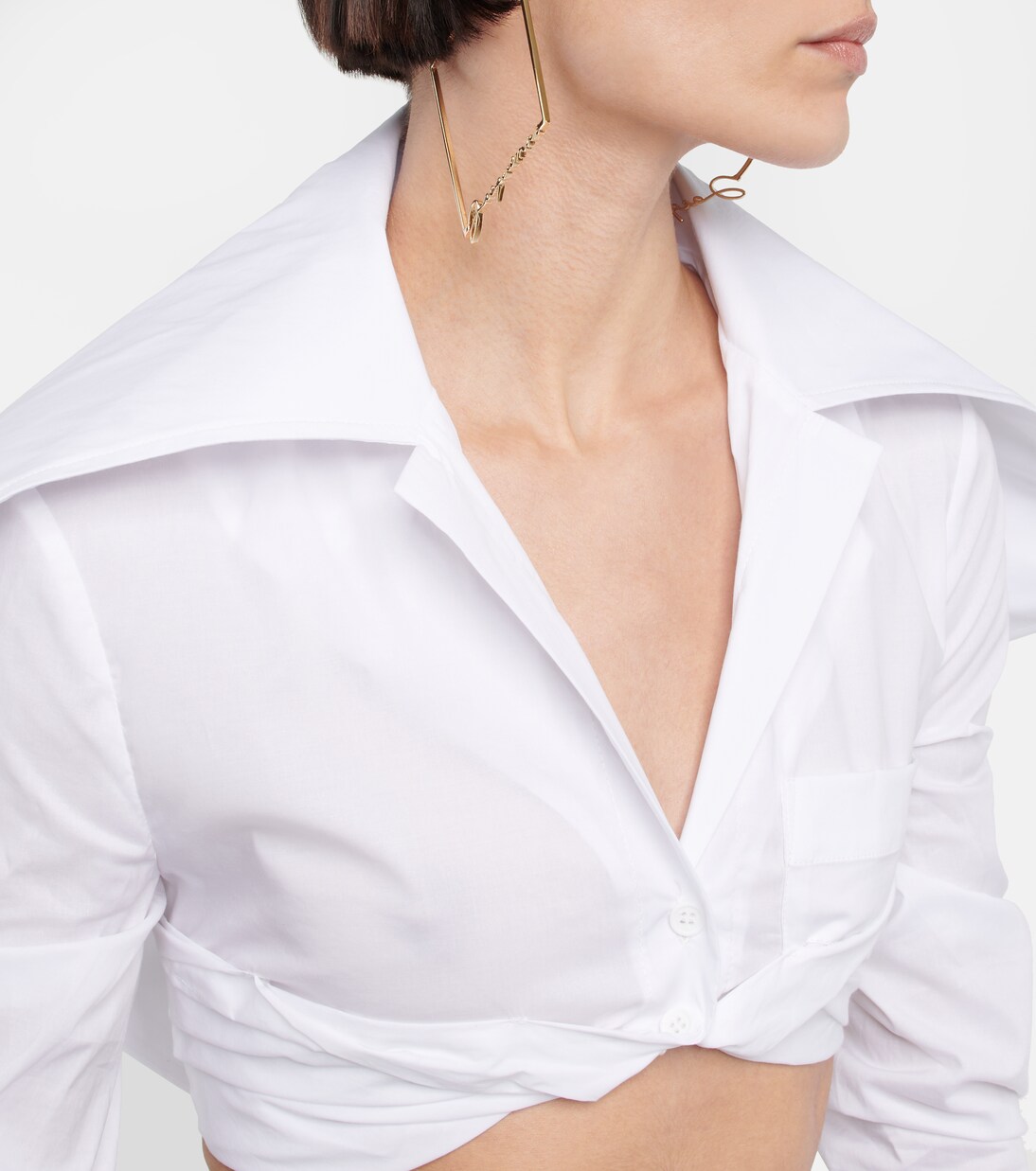 La Chemise Meio cotton cropped shirt in white - Jacquemus | Mytheresa