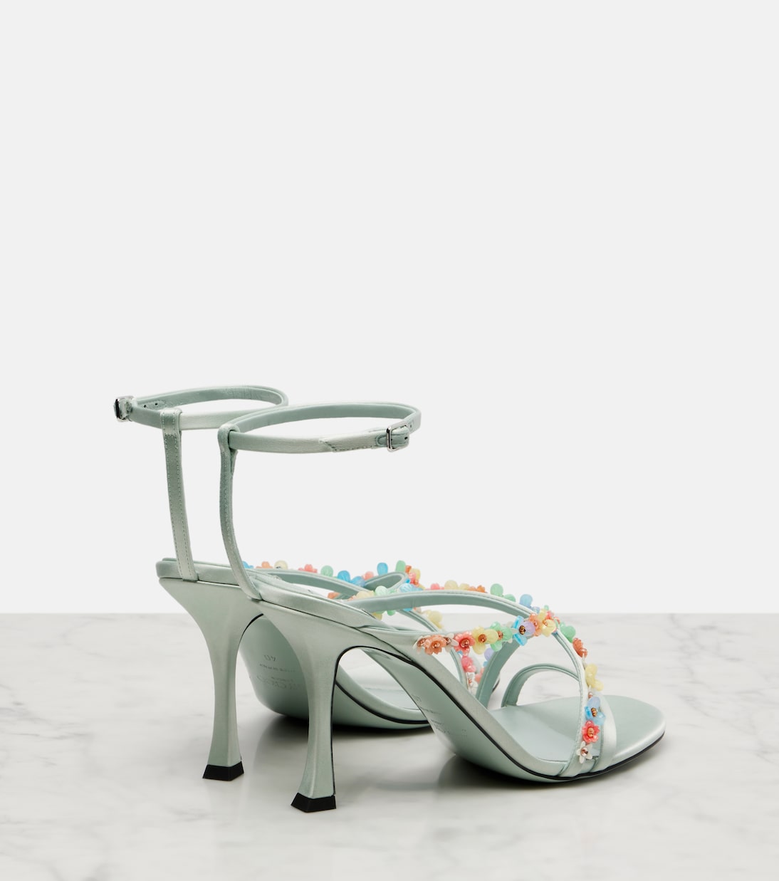 Blanche 90 floral satin sandals in green - Jimmy Choo | Mytheresa